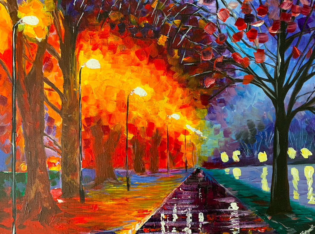 Alley by Lake Painting