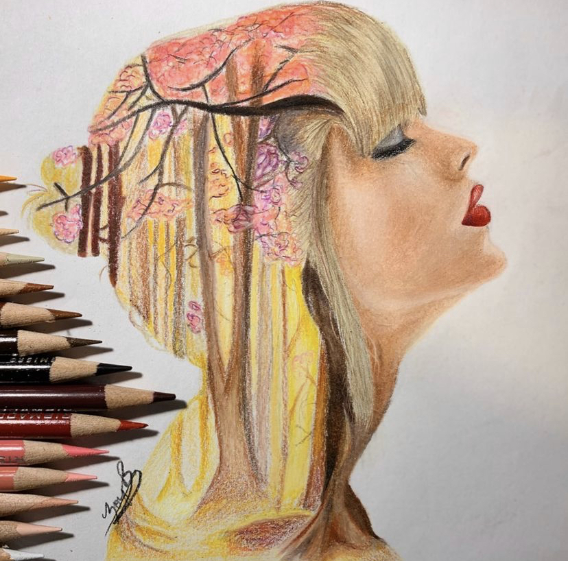 Double Exposure Taylor Swift Portrait