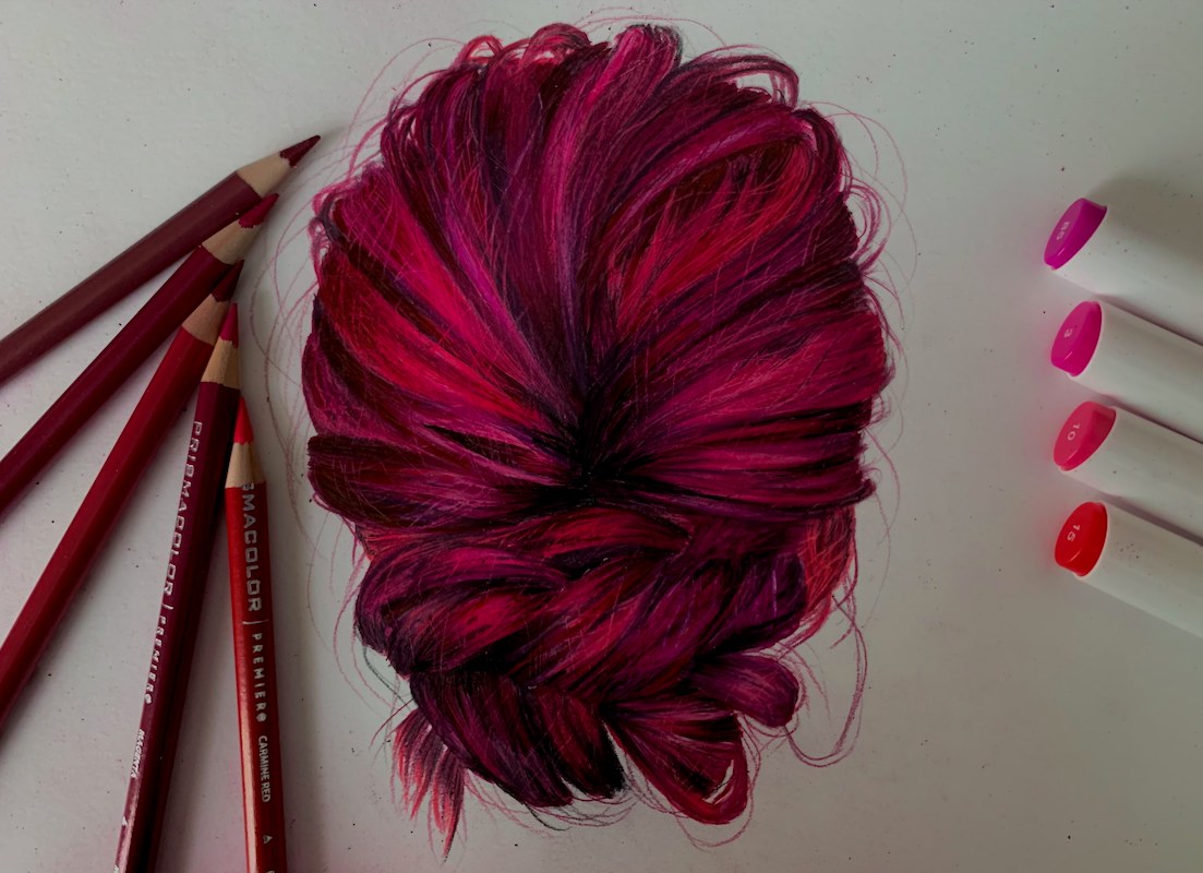 Pink/Red Hair Study