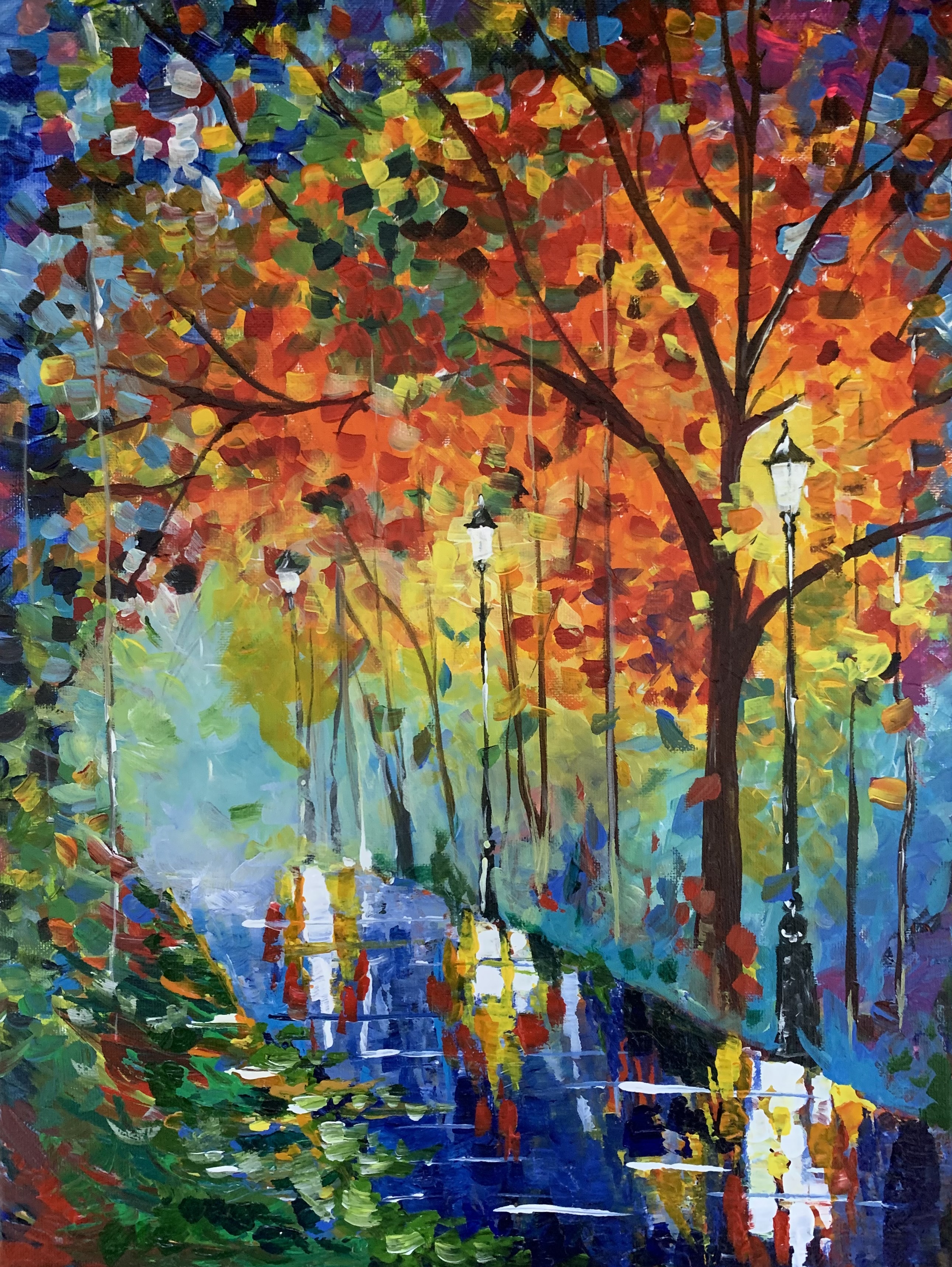 A Rainy Night Painting