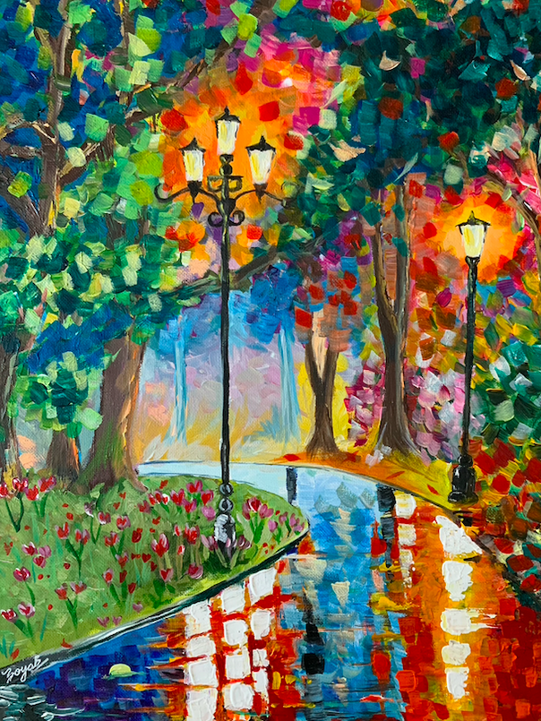 Intense Impressionist Spring Rain Painting