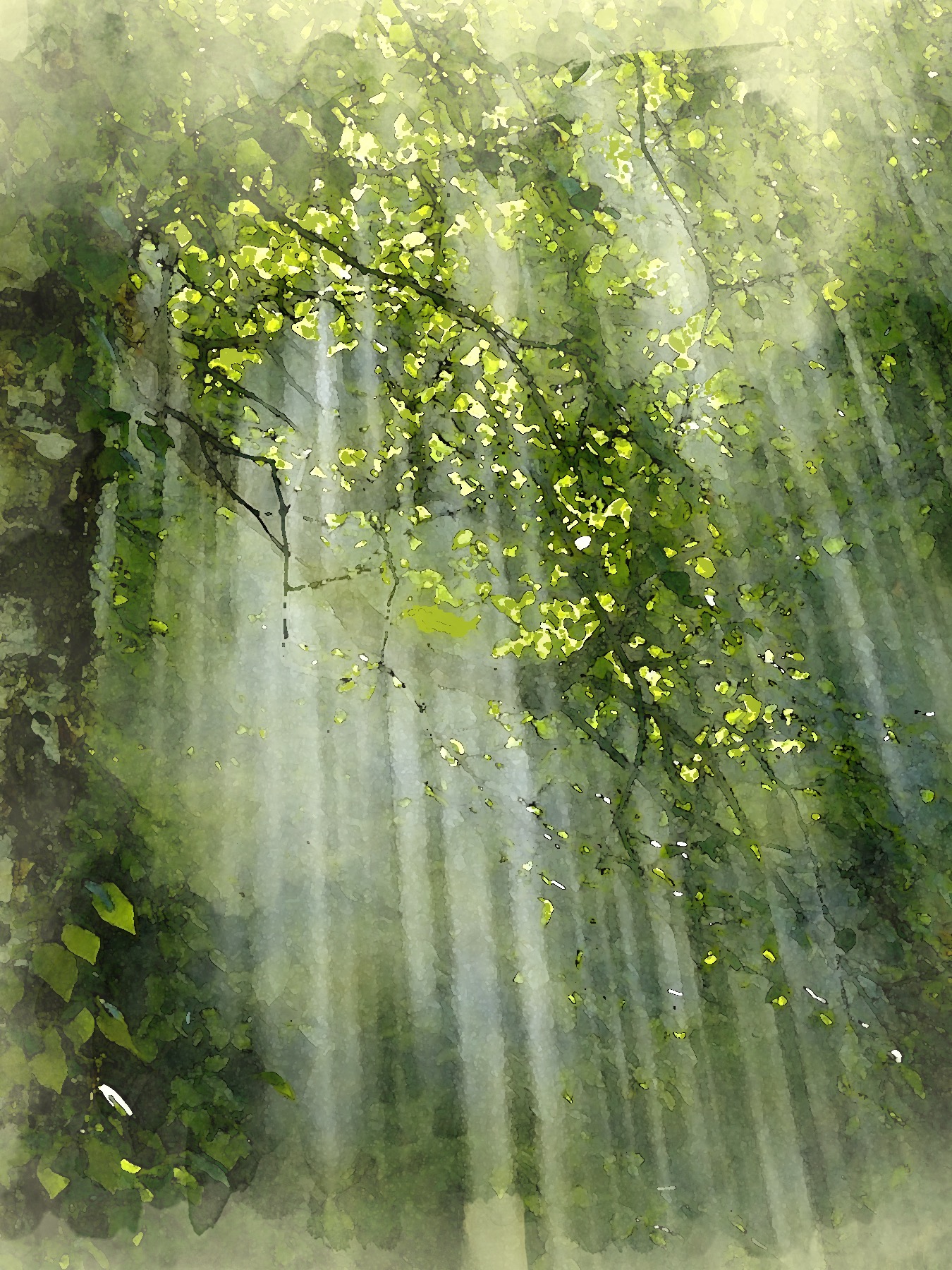 Digital Spring Forest Painting