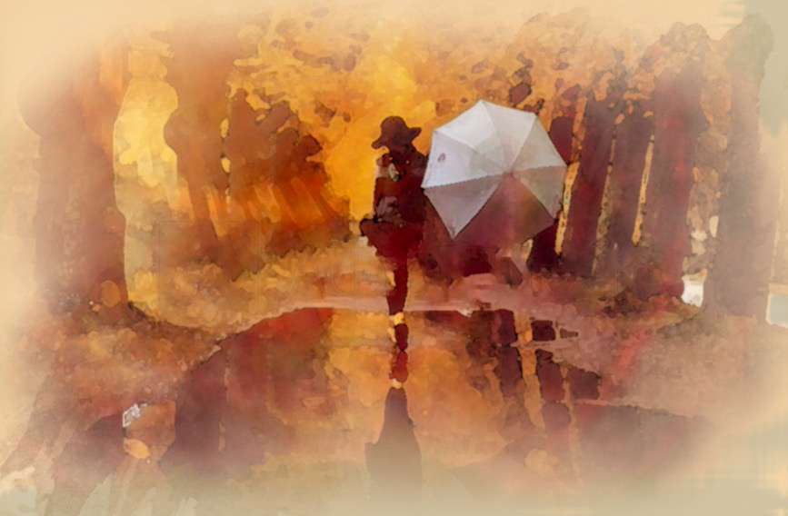 Digital Fall Rain Painting